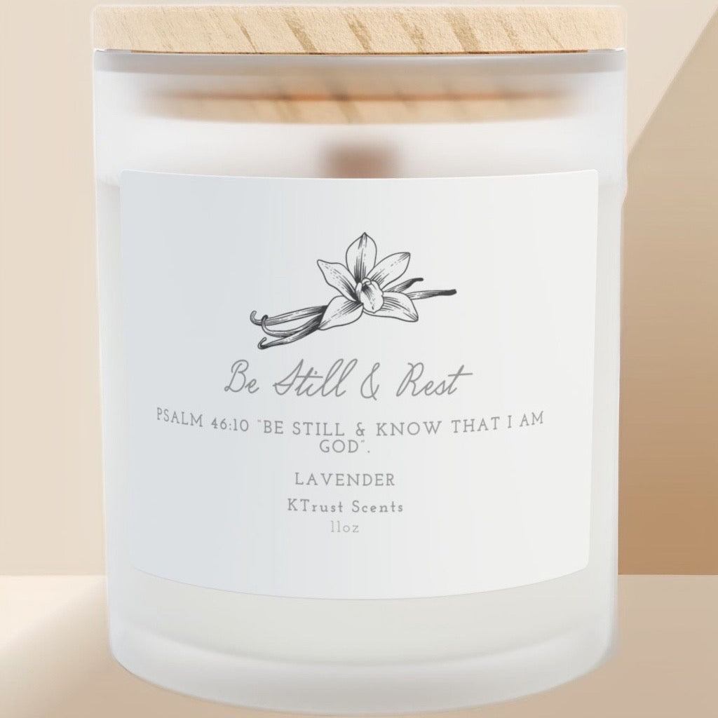 Be Still & Rest Lavender 11oz Frosted Glass Candle